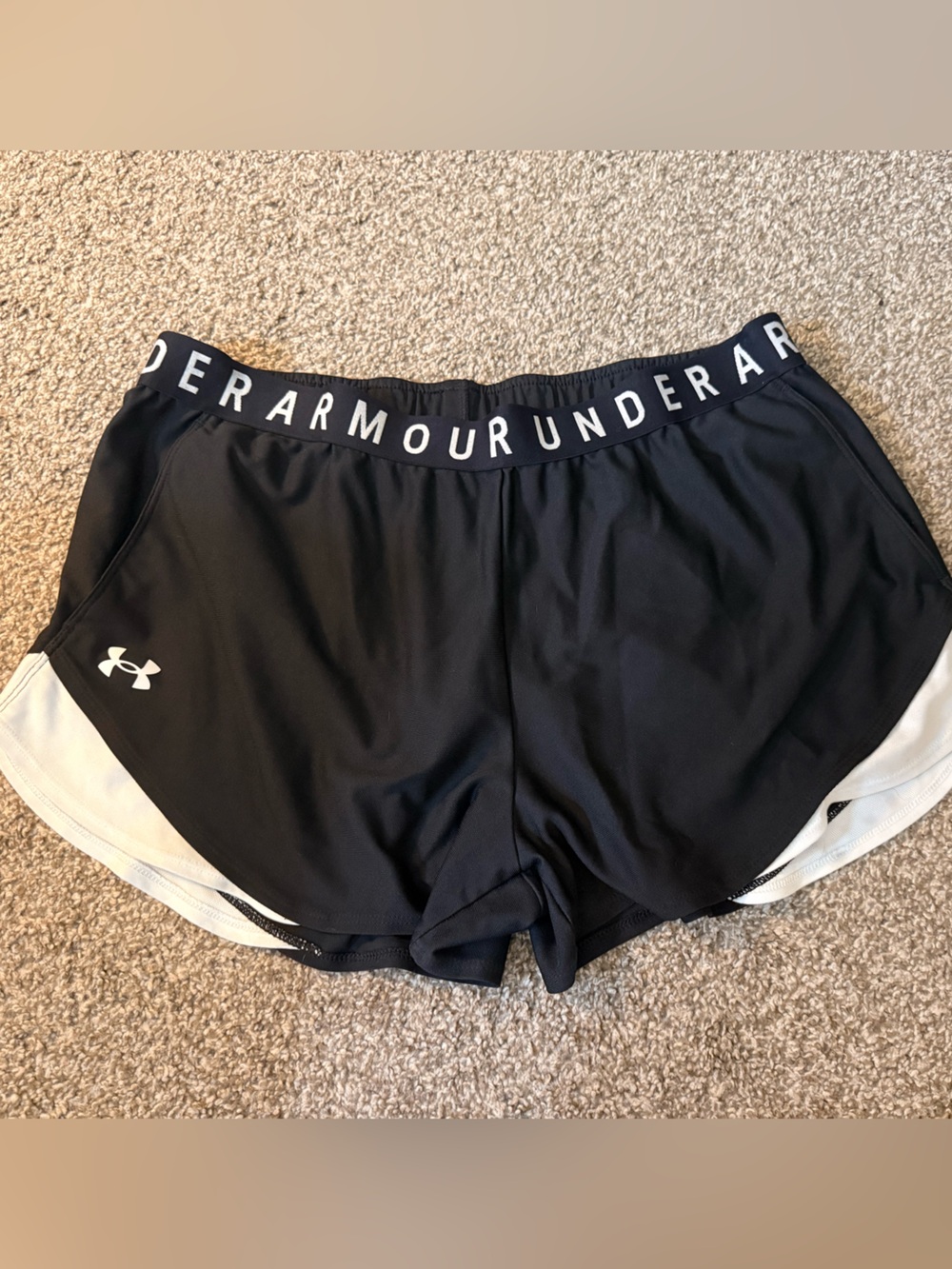 Under Armour Black and White Runner Shorts